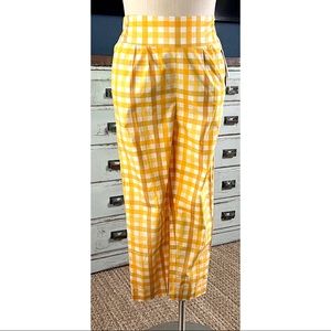 Anthropologie S/W/F Jolie Yellow Gingham Tapered Pants NWT New XS